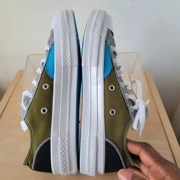Converse Dark Moss Green/Blue Gray Low Top Unisex Sneaker [ Sizes: W 8 / M 6 ] - Picture 3 of 13